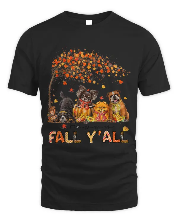 Happy Fall Yall Season Funny Dog Thanksgiving 131