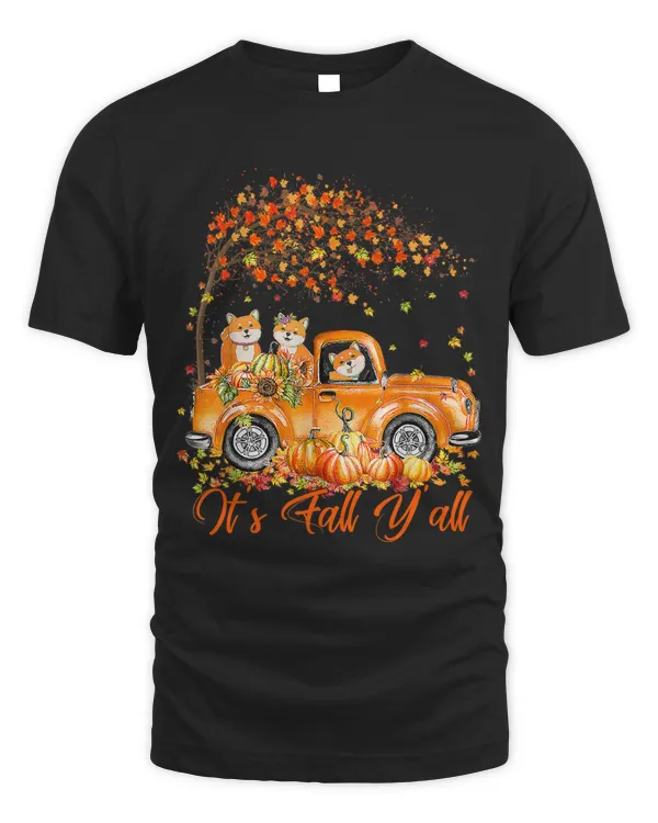 Its Fall Yall Akita Inu Riding Truck Pumpkin Autumn Fall126