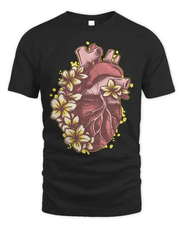 Floral Love Anatomical Human Heart with Flowers 51
