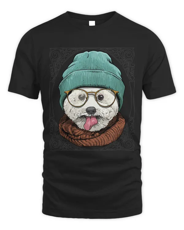 Hipster Bichon Frise With Glasses Dog Dog Lover 549