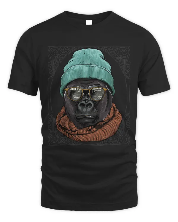 Hipster Gorilla With Glasses Great Ape Primate Animal Lover 559