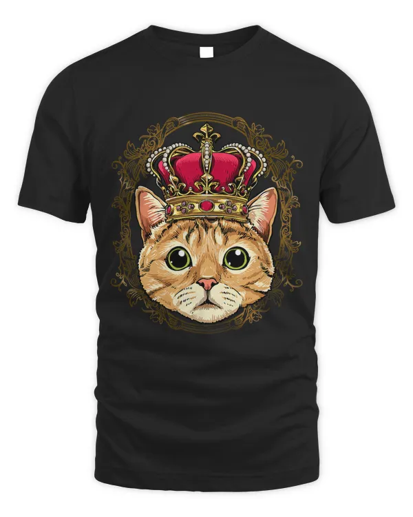 King Cat Wearing CrownQueen Cat Animal 516