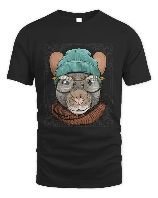 Hipster Rat With Glasses Mouse Rodent Lover 546
