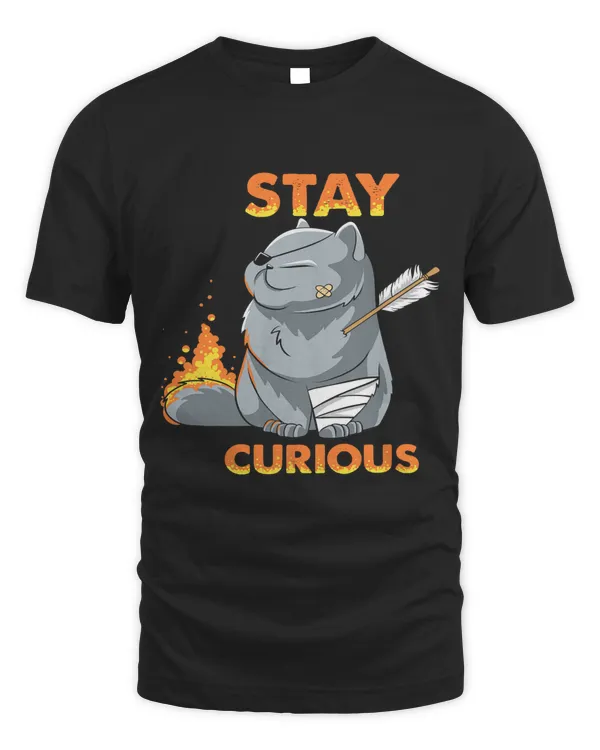 Stay Curious Funny Cat Pirate Kitty Animals Pet Owner Lover 308
