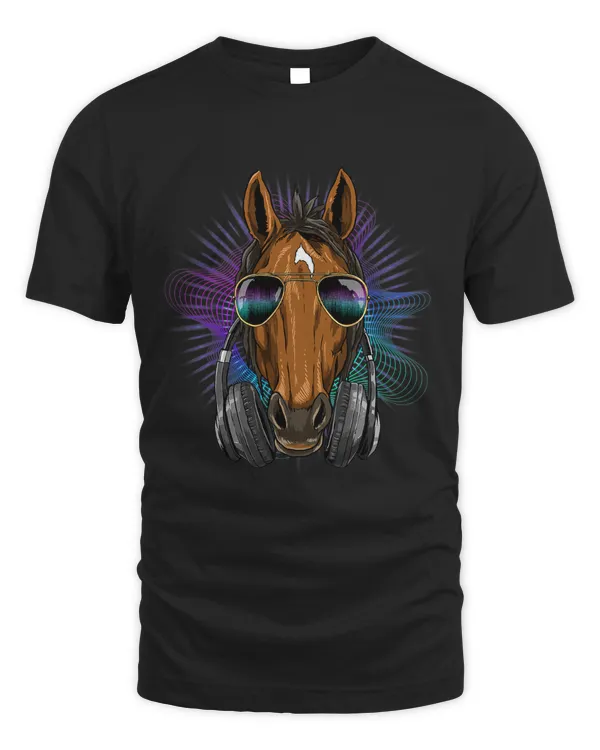 Music Horse Dj With Headphones Musical Horse Lovers 556