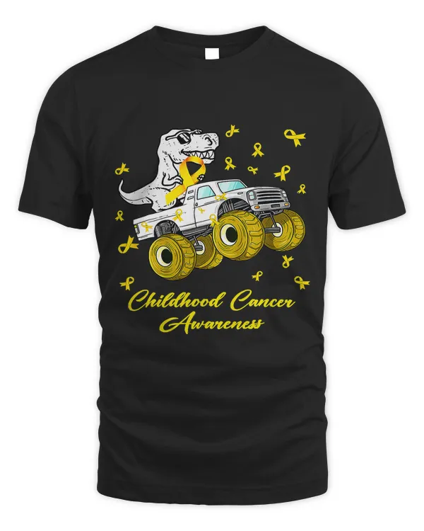Childhood Cancer Awareness Dinosaur Monster Truck Boys Kids 387