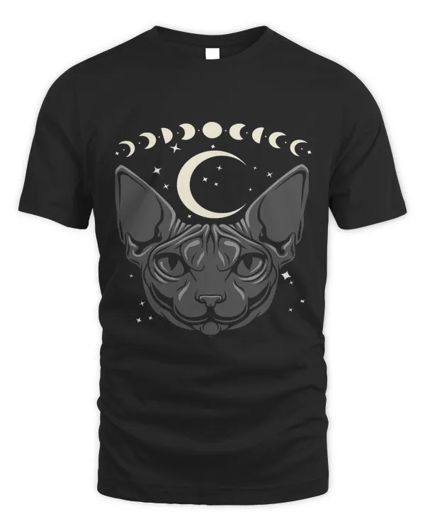 Pastel Goth Sphynx Cat Hairless Cat Moon Phase Cat Lover400