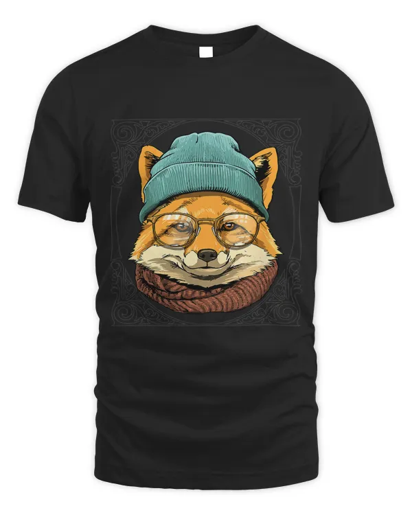 Hipster Fox With Glasses Wildlife Forest Lover 556