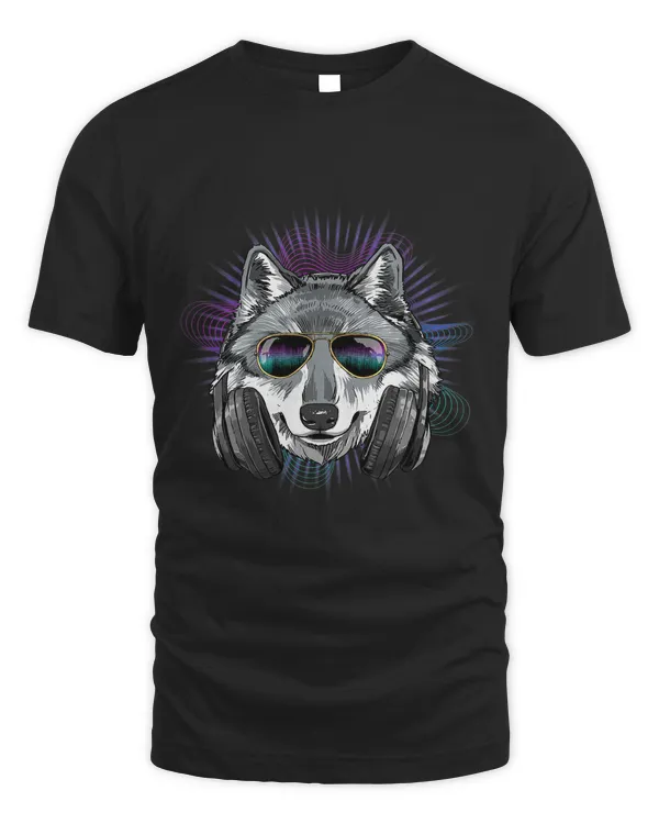 Music Wolf Dj With Headphones Musical Wolf Lovers 588