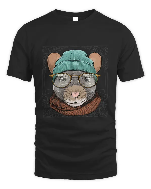 Hipster Rat With Glasses Mouse Rodent Lover 546