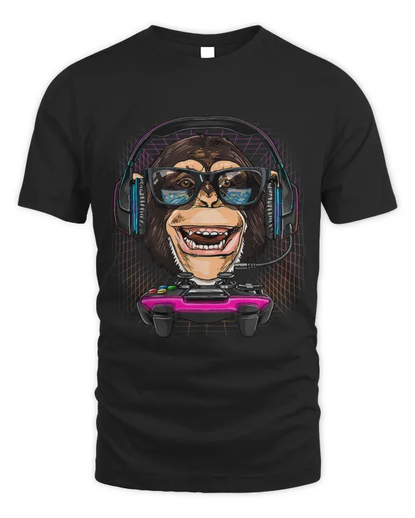 Gaming Monkey Video Gamer Player Animal Lover 118