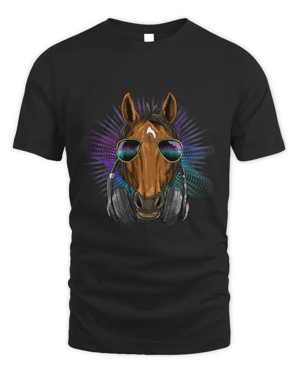 Music Horse Dj With Headphones Musical Horse Lovers 556