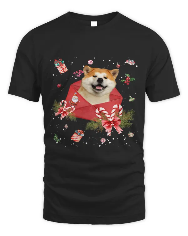 Akita Dog In Christmas Card Ornament Pajama Xmas405