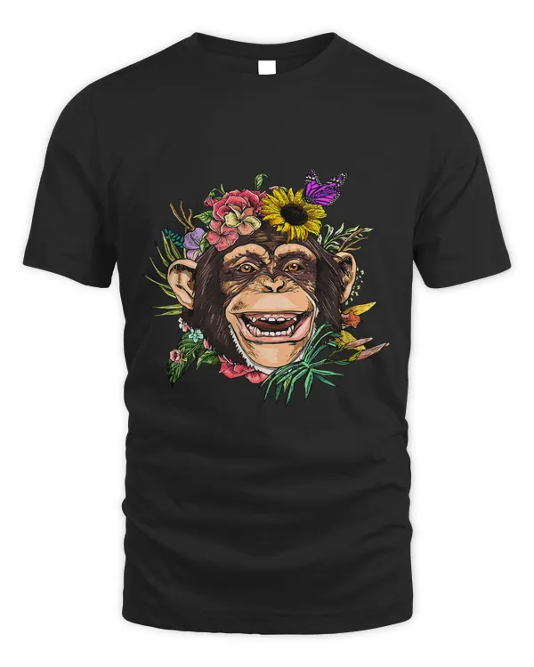 Floral Monkey Spring Nature Lovers Gift For Women Men 479