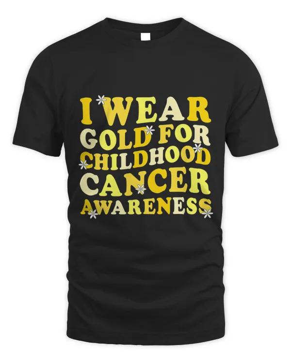 Childhood Cancer Awareness In September We Wear Gold Groovy 340