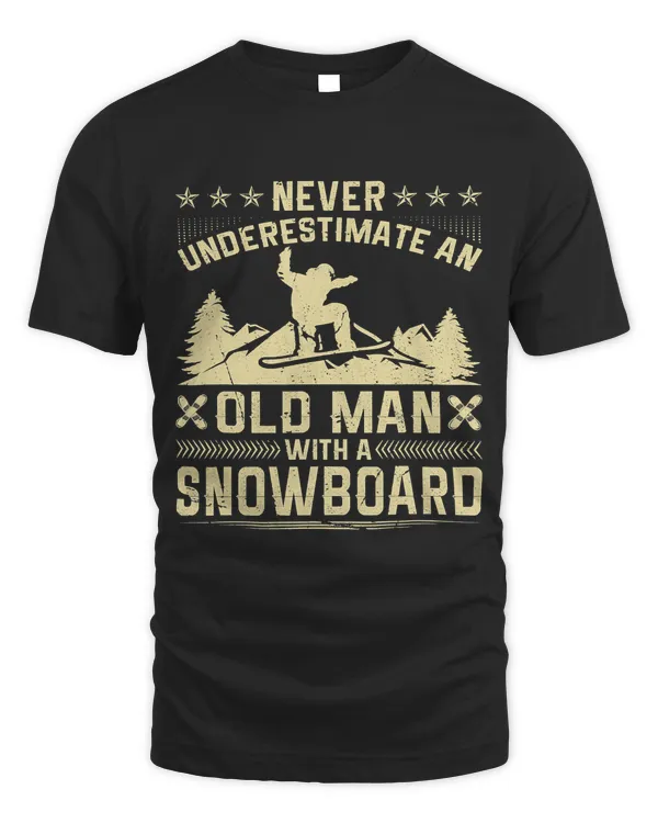 Mens Never Underestimate An Old Man with a Snowboard 434