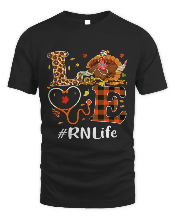 RN Registered Nurse Love Thanksgiving Leopard Funny Turkey82