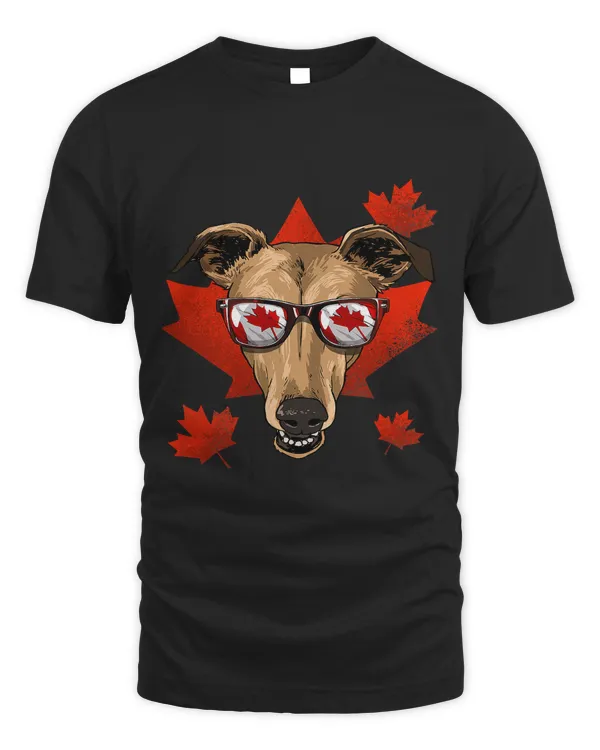 Canadian Greyhound Dog Maple Leaf Patriotic Canada Flag 337