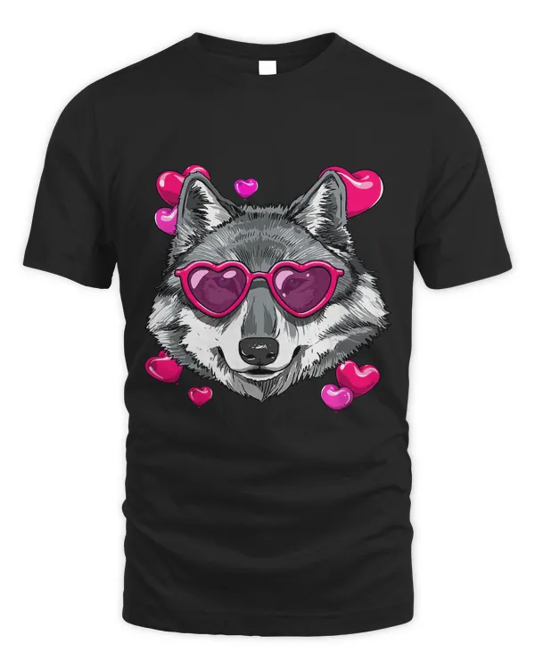 Gray Wolf Valentines Day Heart Couples Love Day Wolf Lover76