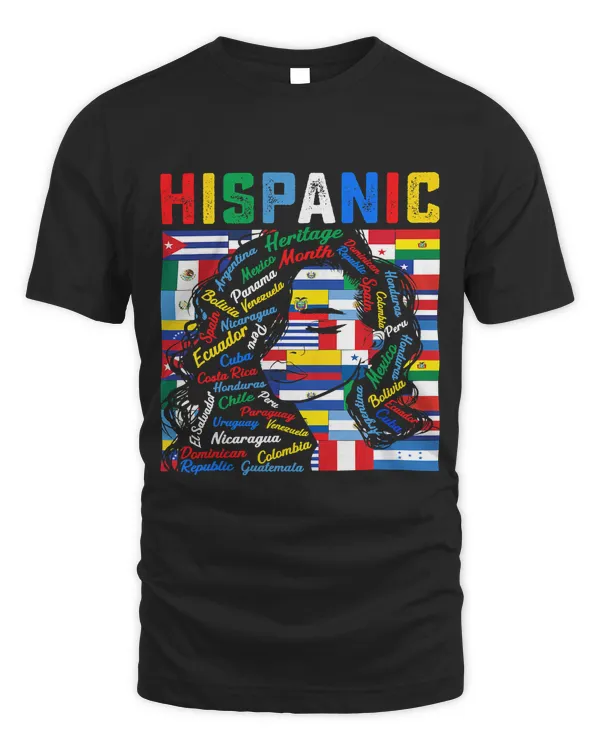 Latina Woman Art Hispanic Heritage Month Latin Country Flags 186