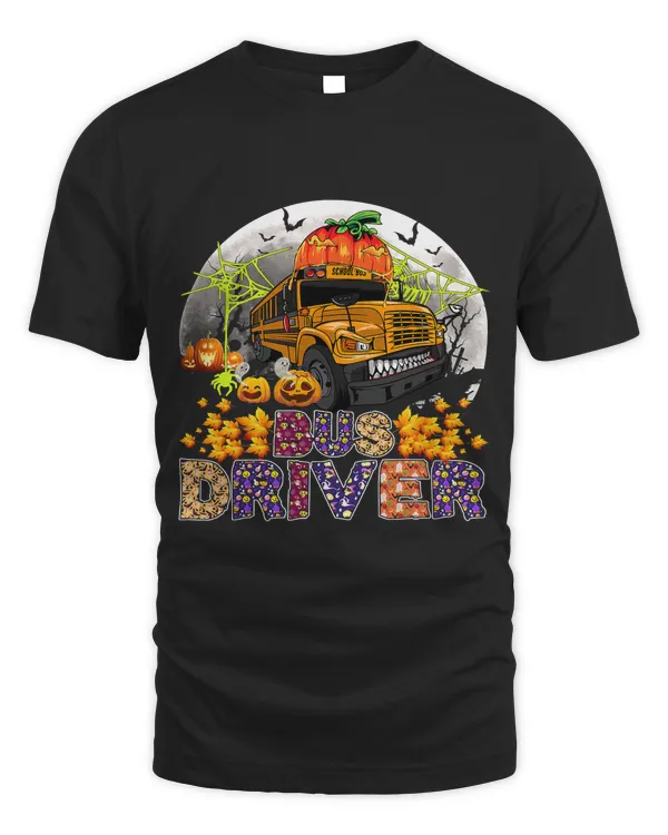 Bus Driver School Bus With Pumpkins Scary Halloween Costume 40