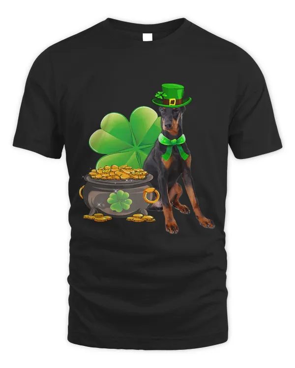 Dobermann Dog Shamrock St Patricks Day Dog Irish Gift