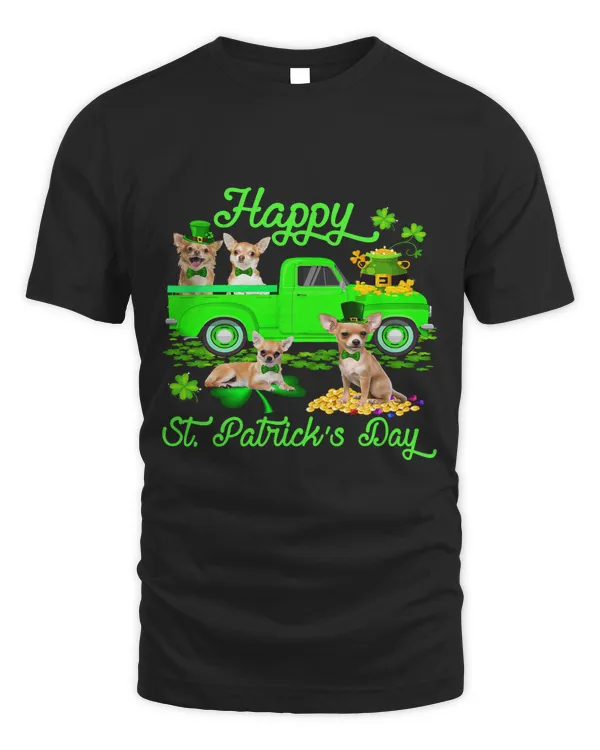 Happy St. Patricks Day Leprechaun Chihuahua Green Truck