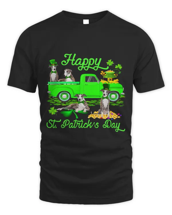 Happy St. Patricks Day Leprechaun Whippet Green Truck