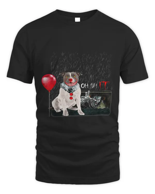 Pit Bull Dog Clown Oh It Rain Balloon Funny 140
