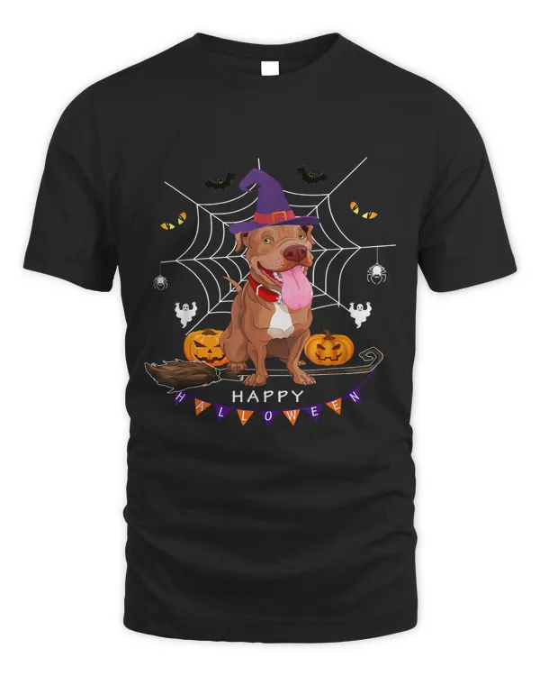 Pit Bull Witch Pumpkin Kids Mens Womens Dog Lover 184