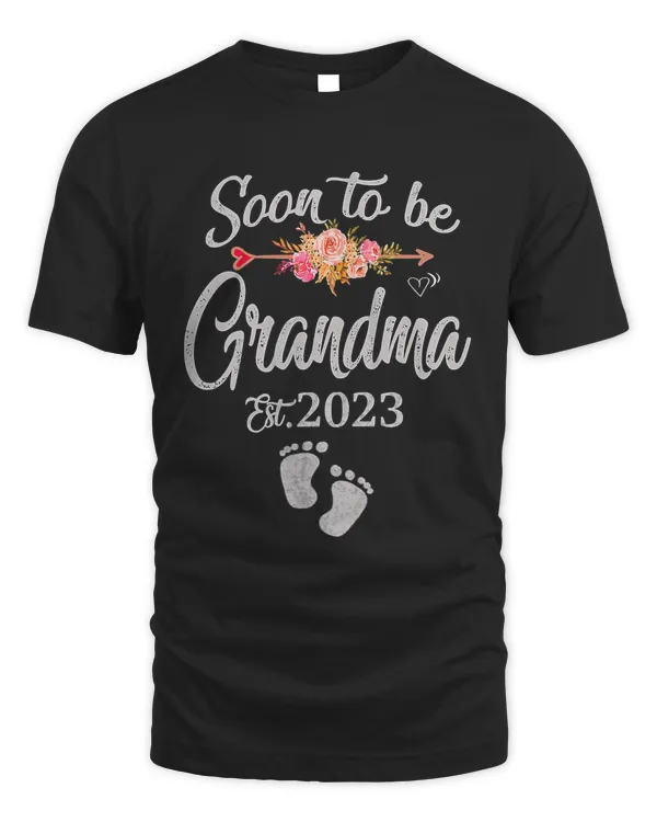 Mother Womens Soon to be Grandma 2023 With Flower Mothers Day Mom