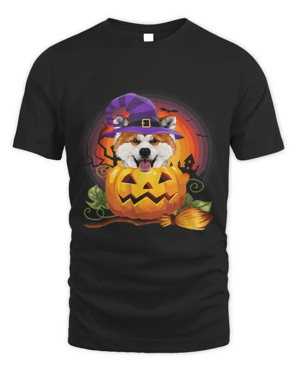 Akita Witch Pumpkin Dog Lover Costume Gifts 55