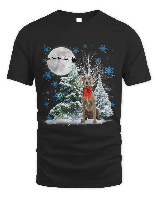 Weimaraner Under Moonlight Snow Christmas Pajama 61