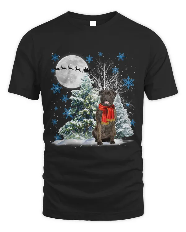 Bull Mastiff Under Moonlight Snow Christmas Pajama 150