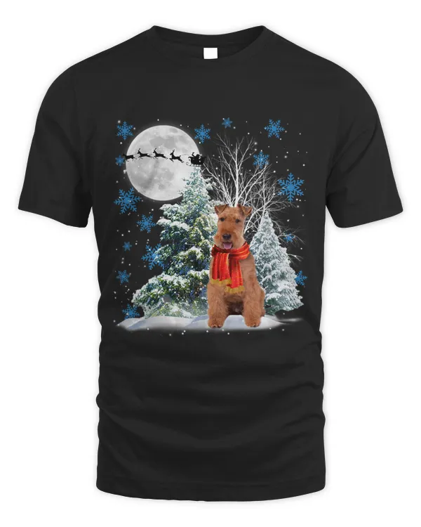 Welsh Terrier Under Moonlight Snow Christmas Pajama 59