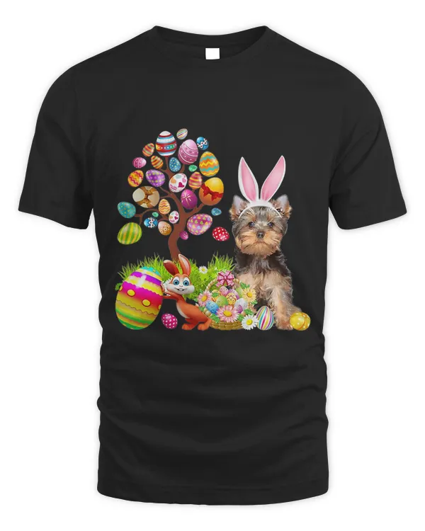 Yorkshire Terrier Easter Egg Tree Dogs Bunny Easters Day