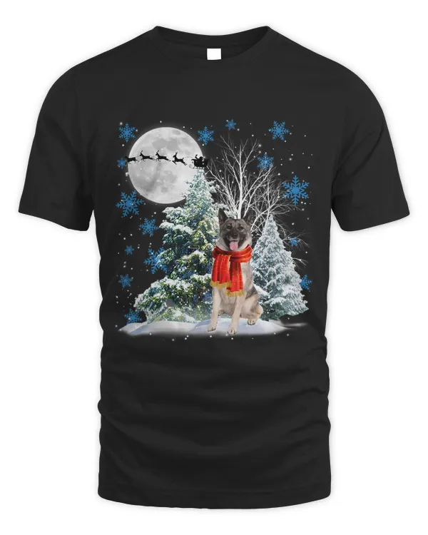 Norwegian Elkhound Under Moonlight Snow Christmas Pajama 100