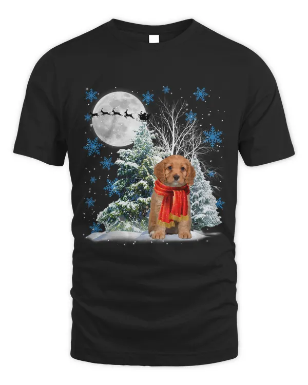 Cavapoo Under Moonlight Snow Christmas Pajama 125