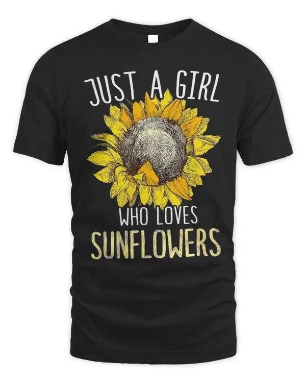 Vintage Just A Girl Who Loves Sunflowers Girls Womens 27