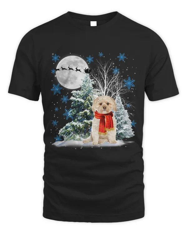 Morkie Under Moonlight Snow Christmas Pajama 80