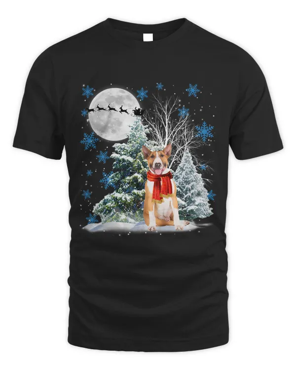 Bull Terrier Under Moonlight Snow Christmas Pajama 166
