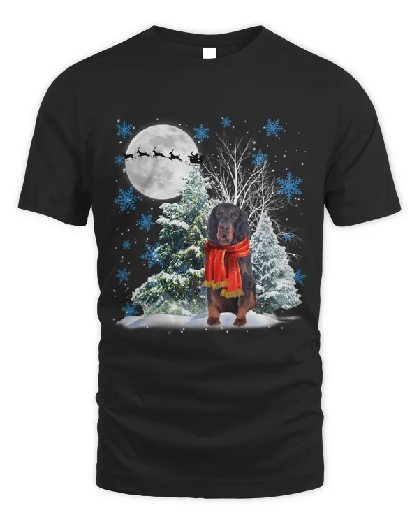 Gordon Setter Under Moonlight Snow Christmas Pajama 96