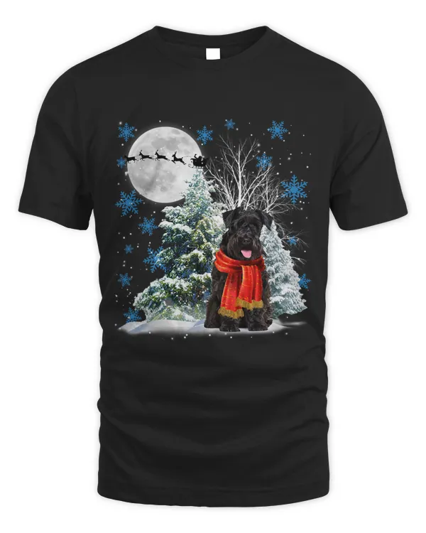 Schnauzer Under Moonlight Snow Christmas Pajama 57