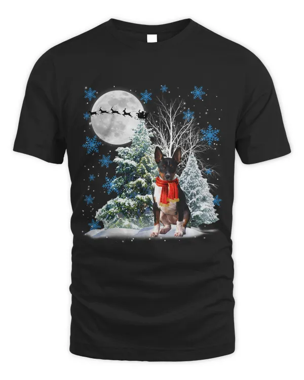 Rat Terrier Under Moonlight Snow Christmas Pajama 69
