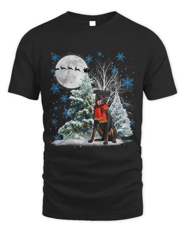 Beauceron Under Moonlight Snow Christmas Pajama 131