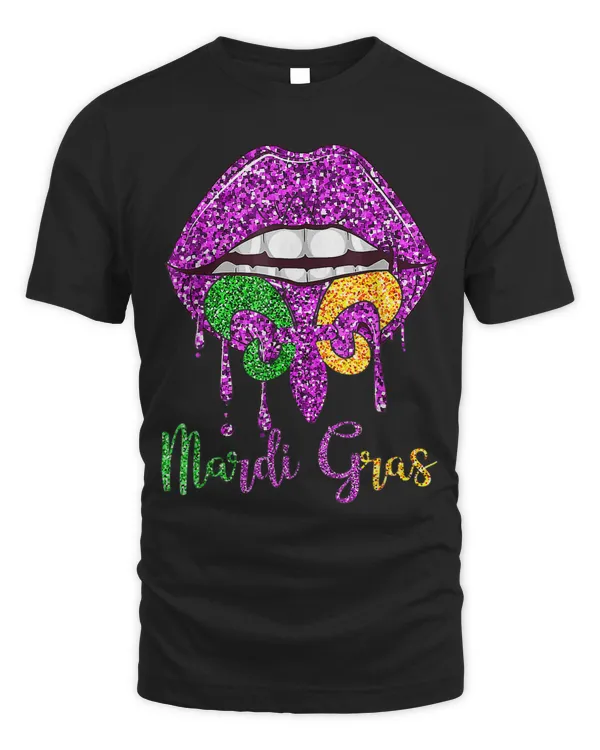 Mardi Gras Carnival Costume Purple Fleurdelis Lips