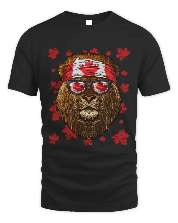 Canadian Lion Patriotic Canada Flag Maple Leaf Pride