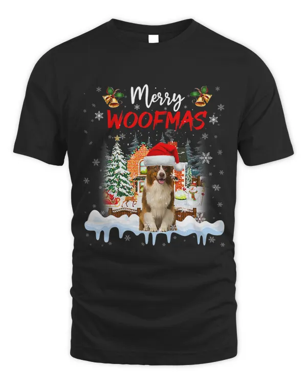 Merry Woofmas Border Collie Christmas Tree Dog Lover Xmas 98