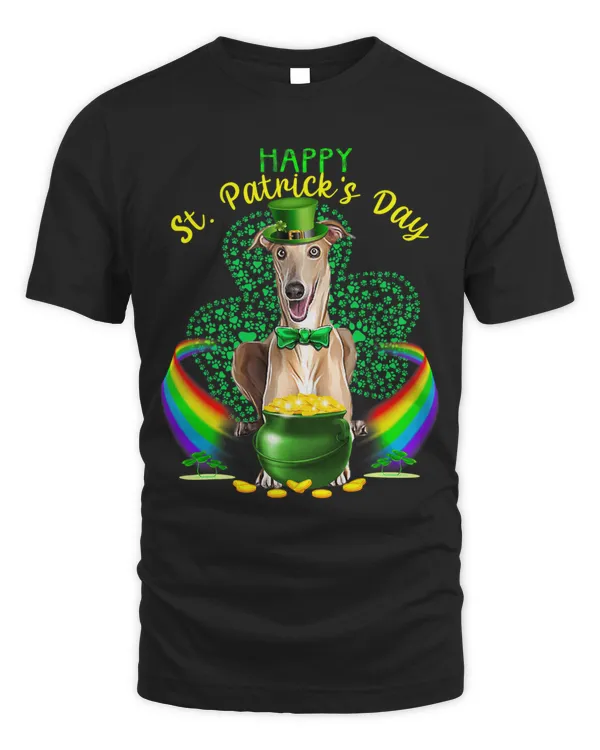 Happy St Patricks Day Greyhound Leprechaun Hat Shamrocks