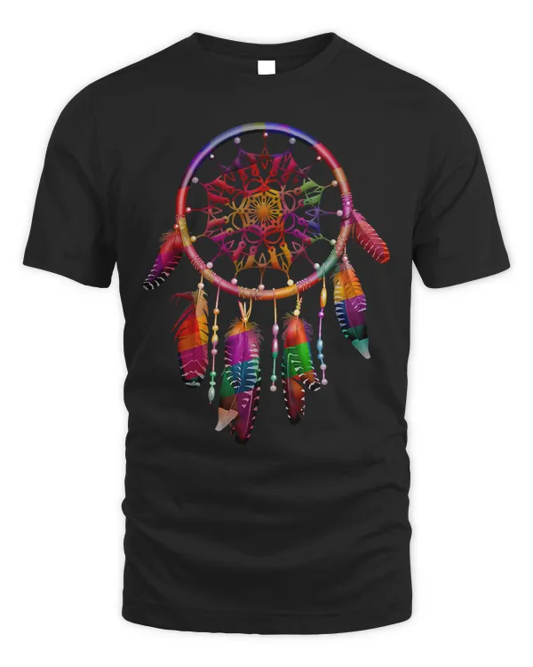 Colorful Dreamcatcher Feathers Tribal Native American Indian T-Shirt